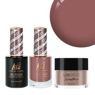  LDS 3 in 1 - 121 Brownish - Dip, Gel & Lacquer Matching by LDS sold by DTK Nail Supply