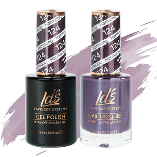  LDS Gel Nail Polish Duo - 124 Glitter, Purple Colors - Harmony by LDS sold by DTK Nail Supply