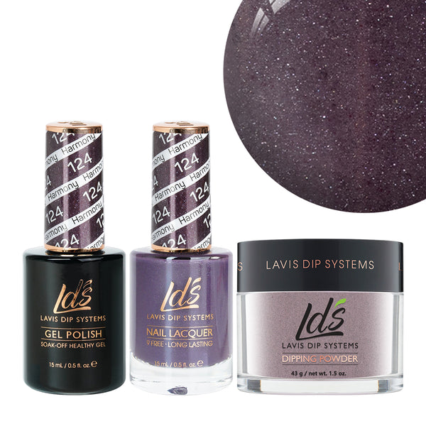  LDS 3 in 1 - 124 Harmony - Dip, Gel & Lacquer Matching by LDS sold by DTK Nail Supply