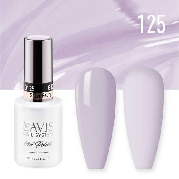 Lavis Gel Nail Polish Duo - 125 Violet Colors - Silver Peony by LAVIS NAILS sold by DTK Nail Supply