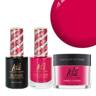  LDS 3 in 1 - 126 Ruby On My Ring - Dip, Gel & Lacquer Matching by LDS sold by DTK Nail Supply