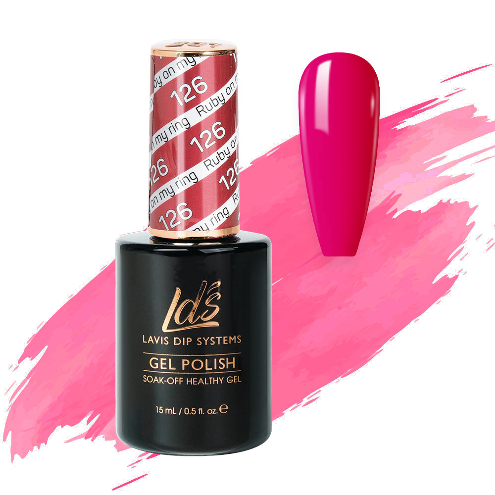  LDS Hema Free Gel Polish 126 - Ruby On My Ring by LDS HEMA FREE GEL POLISH sold by DTK Nail Supply