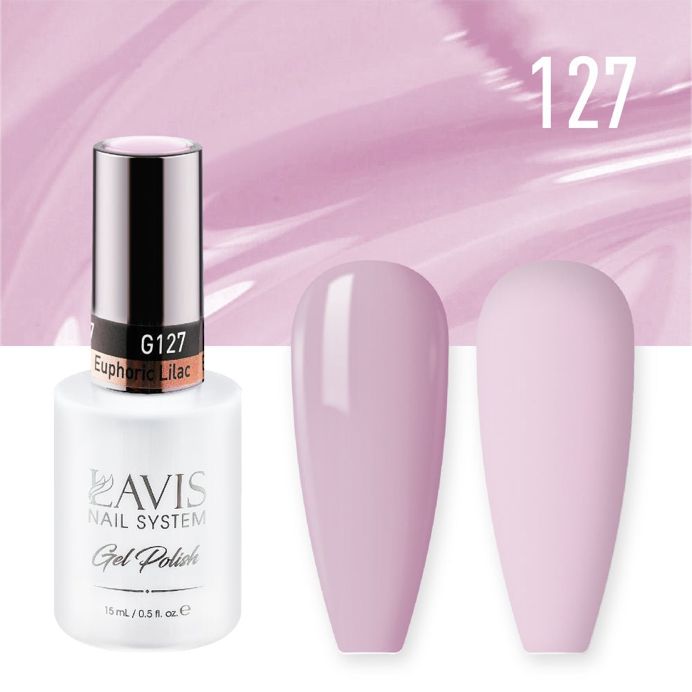 Lavis Gel Nail Polish Duo - 127 Violet Colors - Euphoric Lilac by LAVIS NAILS sold by DTK Nail Supply