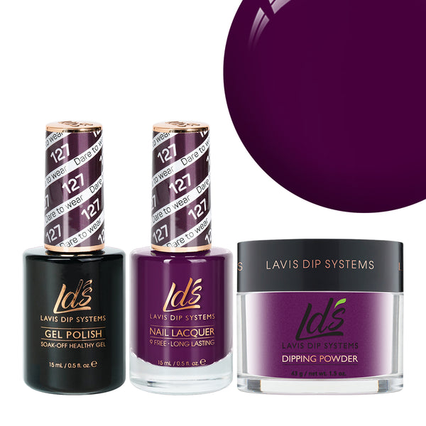  LDS 3 in 1 - 127 Dare To Wear - Dip, Gel & Lacquer Matching by LDS sold by DTK Nail Supply
