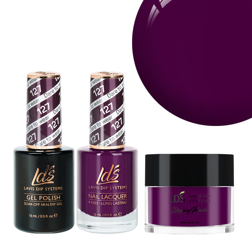  LDS 3 in 1 - 127 Dare To Wear - Dip, Gel & Lacquer Matching by LDS sold by DTK Nail Supply