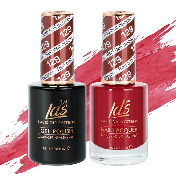  LDS Gel Nail Polish Duo - 129 Red Bell Pepper by LDS sold by DTK Nail Supply
