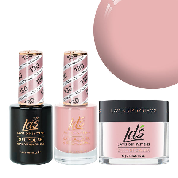  LDS 3 in 1 - 130 Innocence - Dip, Gel & Lacquer Matching by LDS sold by DTK Nail Supply