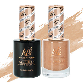  LDS Gel Nail Polish Duo - 131 Beige Colors - Beige Blush by LDS sold by DTK Nail Supply