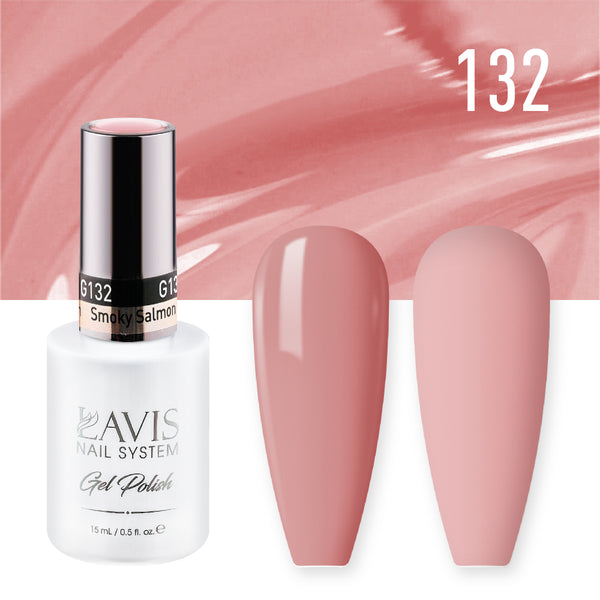 Lavis Gel Nail Polish Duo - 132 Nude Colors - Smoky Salmon by LAVIS NAILS sold by DTK Nail Supply