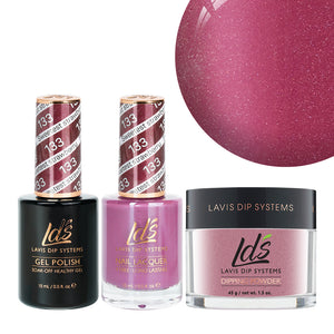  LDS 3 in 1 - 133 Sweetest Strawberry - Dip, Gel & Lacquer Matching by LDS sold by DTK Nail Supply