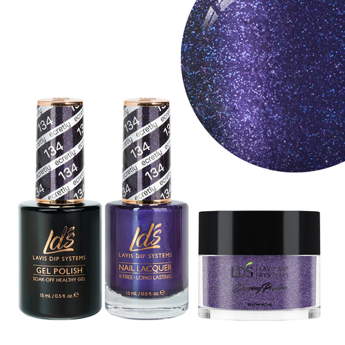  LDS 3 in 1 - 134 Secretly - Dip, Gel & Lacquer Matching by LDS sold by DTK Nail Supply