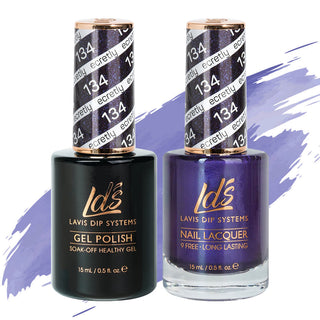  LDS Gel Nail Polish Duo - 134 Purple Colors - Secretly by LDS sold by DTK Nail Supply