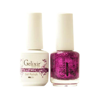  Gelixir Gel Nail Polish Duo - 135 Purple, Glitter Colors by Gelixir sold by DTK Nail Supply