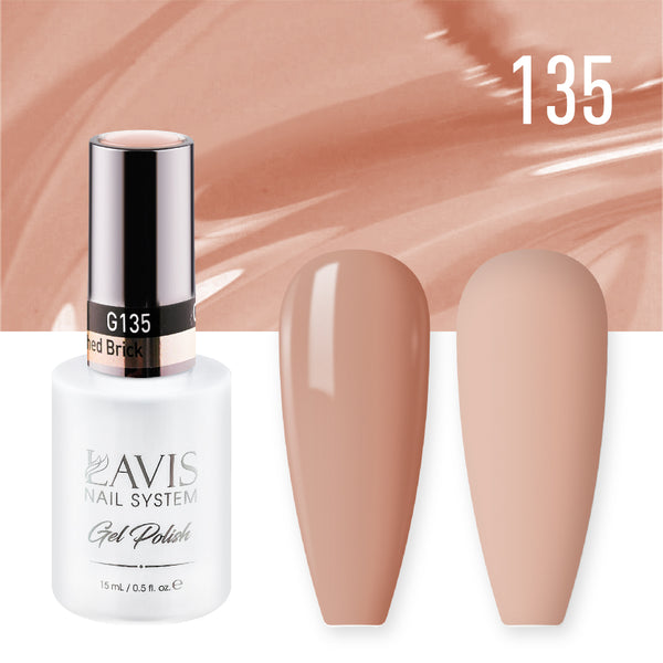 Lavis Gel Nail Polish Duo - 135 Nude Colors - Sunwashed Brick by LAVIS NAILS sold by DTK Nail Supply