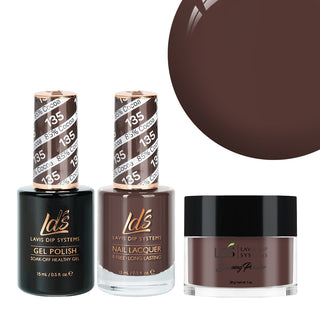  LDS 3 in 1 - 135 85% Cocoa - Dip, Gel & Lacquer Matching by LDS sold by DTK Nail Supply