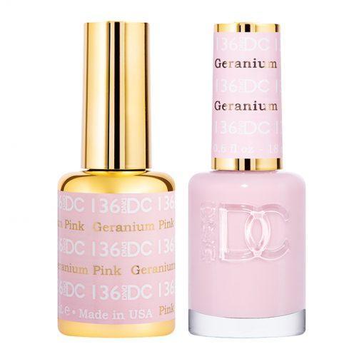  DND DC Gel Nail Polish Duo - 136 Geranium Pink by DND DC sold by DTK Nail Supply