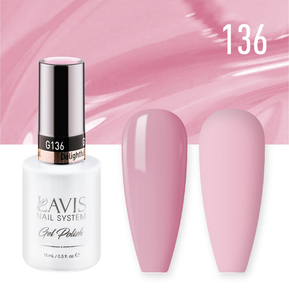 Lavis Gel Nail Polish Duo - 136 Pink Colors - Delightful by LAVIS NAILS sold by DTK Nail Supply