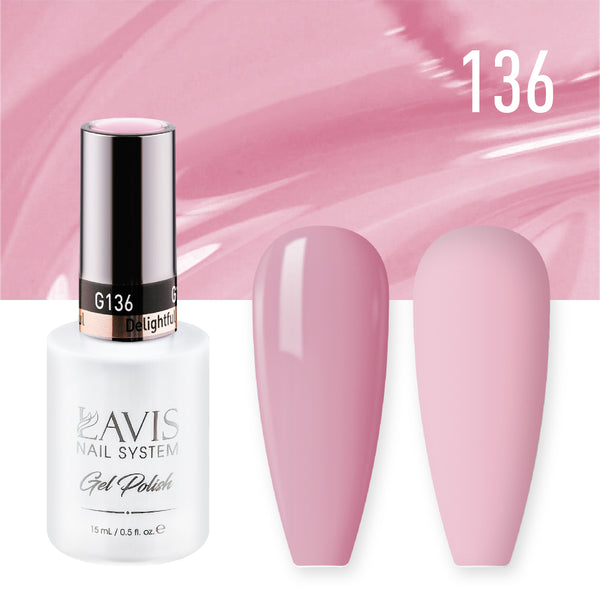 Lavis Gel Nail Polish Duo - 136 Pink Colors - Delightful by LAVIS NAILS sold by DTK Nail Supply