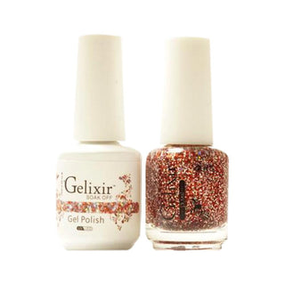  Gelixir Gel Nail Polish Duo - 137 Red, Glitter, Multi Colors by Gelixir sold by DTK Nail Supply