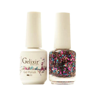  Gelixir Gel Nail Polish Duo - 142 Multi, Glitter Colors by Gelixir sold by DTK Nail Supply