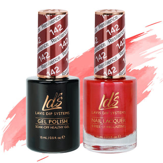  LDS Gel Nail Polish Duo - 142 Glitter Colors - Resilience by LDS sold by DTK Nail Supply