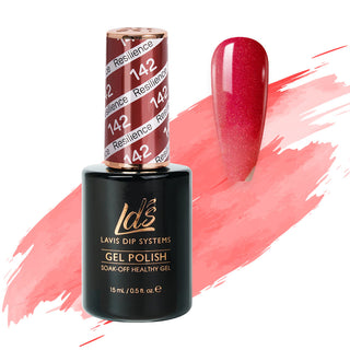  LDS Gel Polish 142 - Glitter, Red Colors - Resilience by LDS sold by DTK Nail Supply