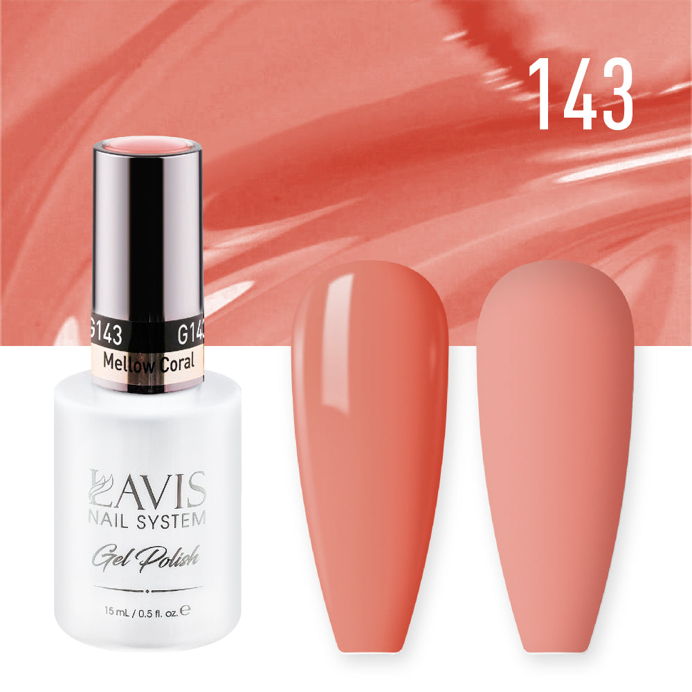 Lavis Gel Polish 143 - Coral Colors - Mellow Coral by LAVIS NAILS sold by DTK Nail Supply
