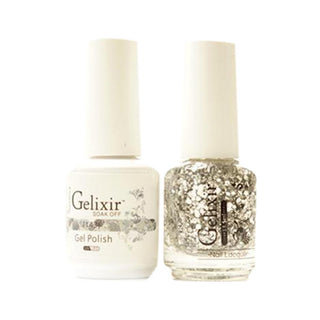  Gelixir Gel Nail Polish Duo - 143 Glitter, Multi, Clear Colors by Gelixir sold by DTK Nail Supply