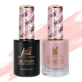  LDS Gel Nail Polish Duo - 143 Glitter, Pink Colors - Crème De La Crème by LDS sold by DTK Nail Supply