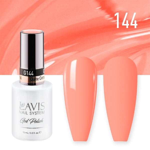 Lavis Gel Polish 144 - Coral Colors - Quite Coral by LAVIS NAILS sold by DTK Nail Supply