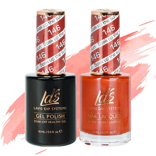  LDS Gel Nail Polish Duo - 146 Orange Colors - Soak Up The Sun by LDS sold by DTK Nail Supply
