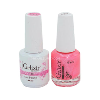  Gelixir Gel Nail Polish Duo - 148 Pink, Shimmer Colors by Gelixir sold by DTK Nail Supply