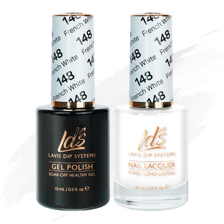  LDS Gel Nail Polish Duo - 148 Glitter Colors - French White by LDS sold by DTK Nail Supply