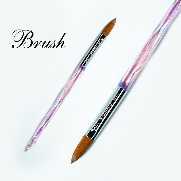  Acrylic Brush Crystal Handle #14 by Kolinsky sold by DTK Nail Supply