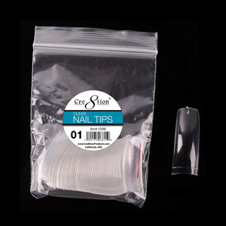  Cre8tion Nail Tips - 15086 - Clear Size 01: 50pcs/bag by Cre8tion sold by DTK Nail Supply