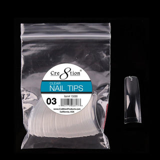  Cre8tion Nail Tips - 15088 - Clear Size 03: 50pcs/bag by Cre8tion sold by DTK Nail Supply
