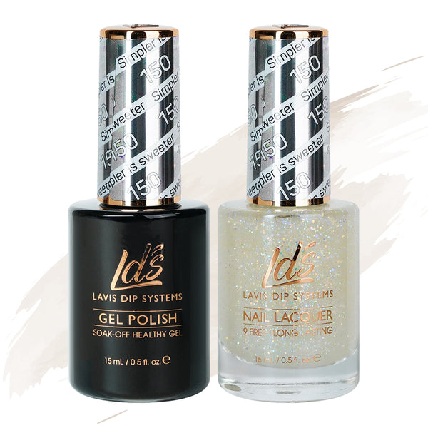 LDS Gel Nail Polish Duo - 150 Glitter Colors - Simpler is sweeter by LDS sold by DTK Nail Supply