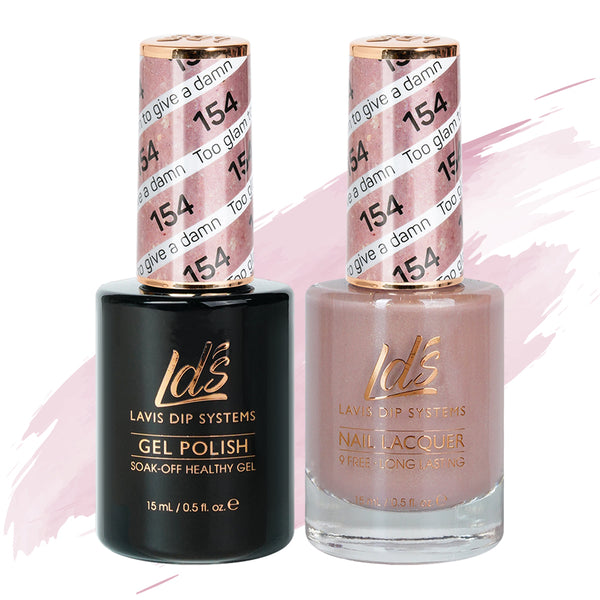  LDS Gel Nail Polish Duo - 154 Too Glam To Give A Damn by LDS sold by DTK Nail Supply