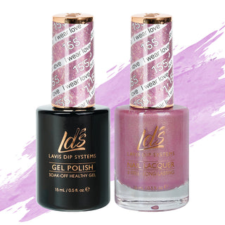  LDS Gel Nail Polish Duo - 155 Glitter, Pink Colors - I Wear Love by LDS sold by DTK Nail Supply