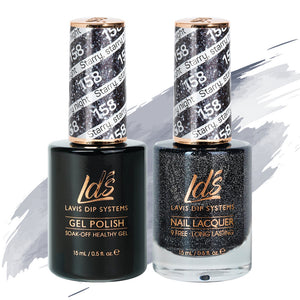  LDS Gel Nail Polish Duo - 158 Glitter Colors - Starry, Starry Night by LDS sold by DTK Nail Supply
