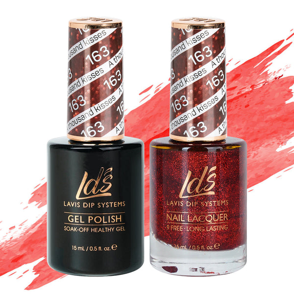 LDS Gel Nail Polish Duo - 163 Glitter Colors - A Thousand Kisses by LDS sold by DTK Nail Supply