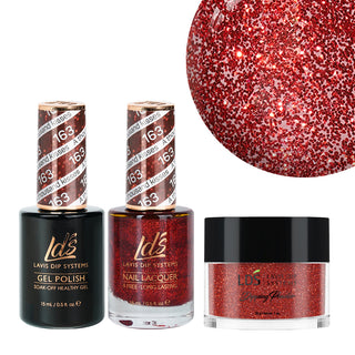  LDS 3 in 1 - 163 A Thousand Kisses - Dip, Gel & Lacquer Matching by LDS sold by DTK Nail Supply