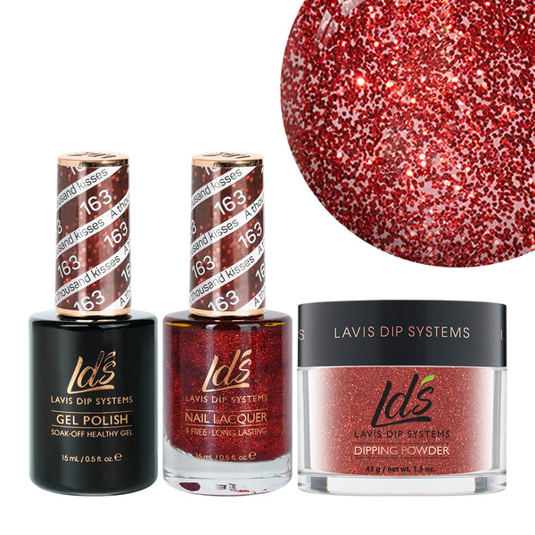  LDS 3 in 1 - 163 A Thousand Kisses - Dip, Gel & Lacquer Matching by LDS sold by DTK Nail Supply