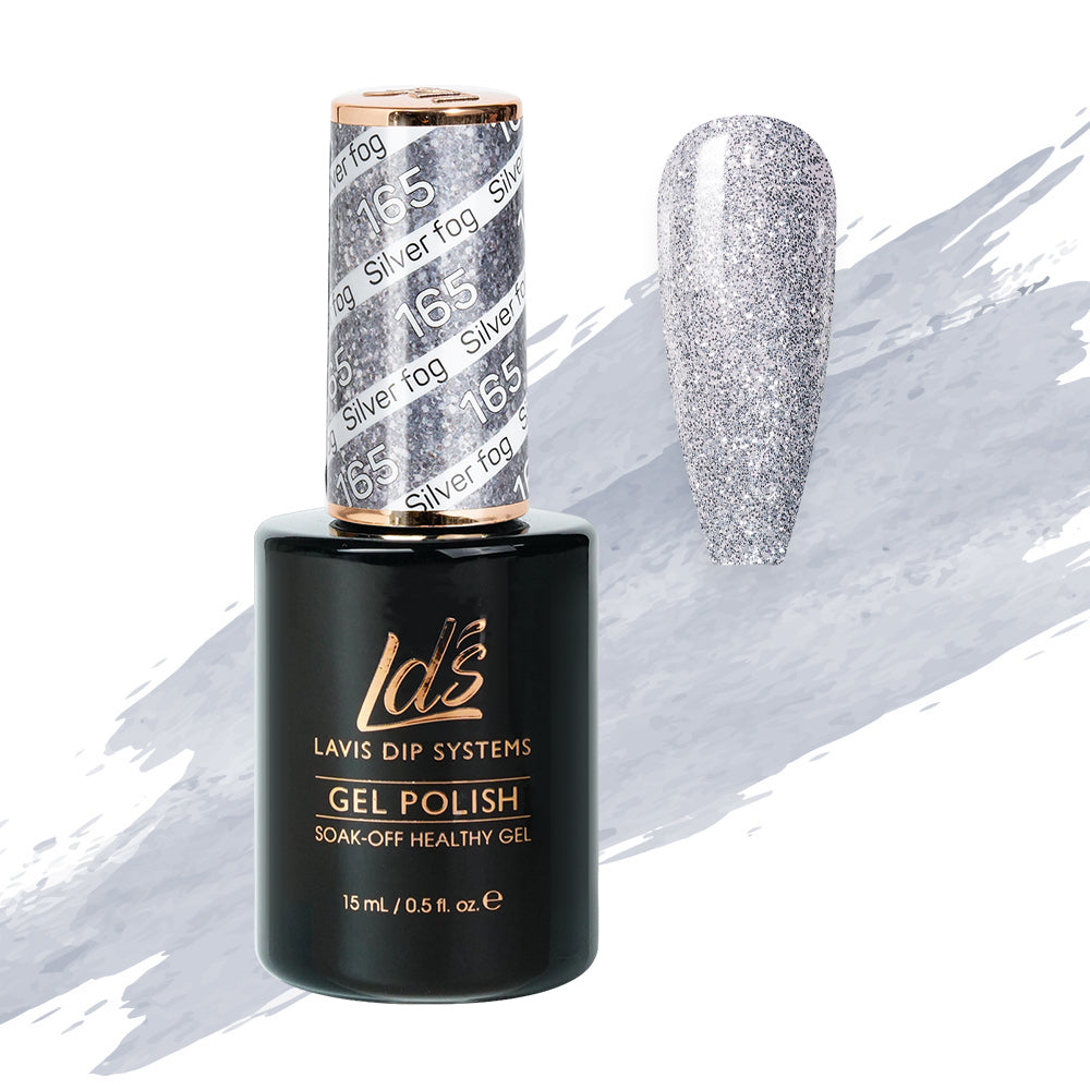 LDS Gel Polish 165 - Glitter, Silver Colors - Silver Fog