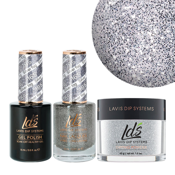  LDS 3 in 1 - 165 Silver Fog - Dip, Gel & Lacquer Matching by LDS sold by DTK Nail Supply