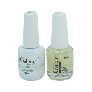  Gelixir Gel Nail Polish Duo - 166 Clear, Glitter Colors by Gelixir sold by DTK Nail Supply