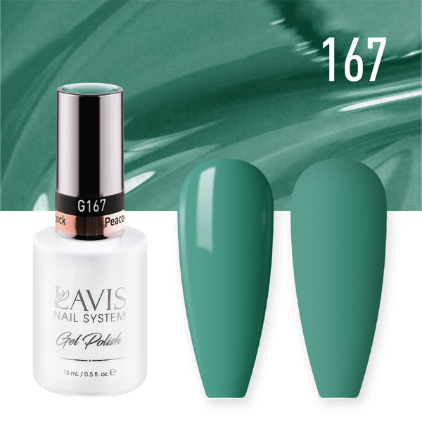 Lavis Gel Polish 167 - Green Colors - Peacock by LAVIS NAILS sold by DTK Nail Supply