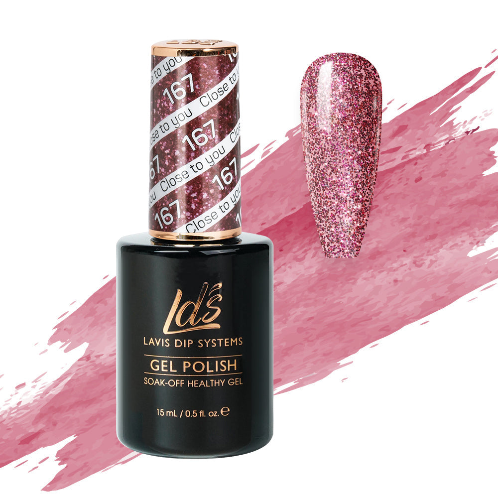 LDS Gel Polish 167 - Glitter, Pink Colors - Close To You