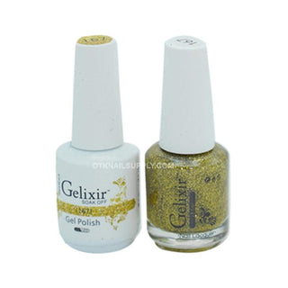  Gelixir Gel Nail Polish Duo - 167 Gold, Glitter Colors by Gelixir sold by DTK Nail Supply