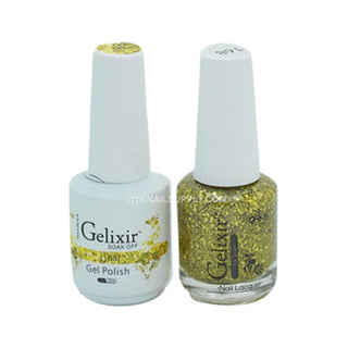  Gelixir Gel Nail Polish Duo - 168 Gold, Glitter Colors by Gelixir sold by DTK Nail Supply